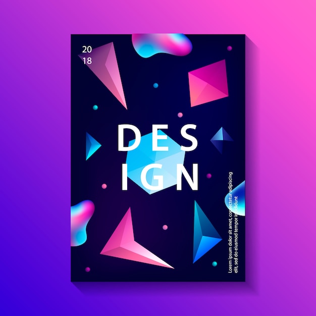 Premium Vector | Abstract trendy cosmic poster with crystal gems