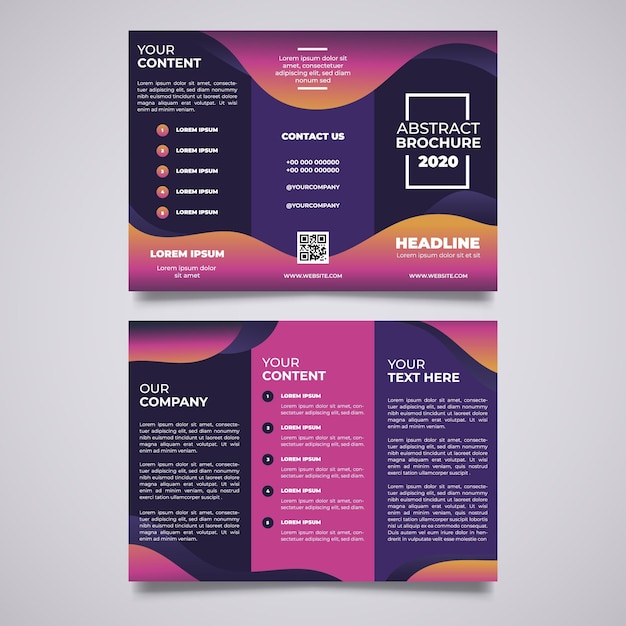 Premium Vector | Abstract trifold brochure template collection