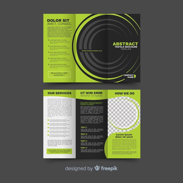 Download Free Vector Abstract Trifold Brochure Template PSD Mockup Templates