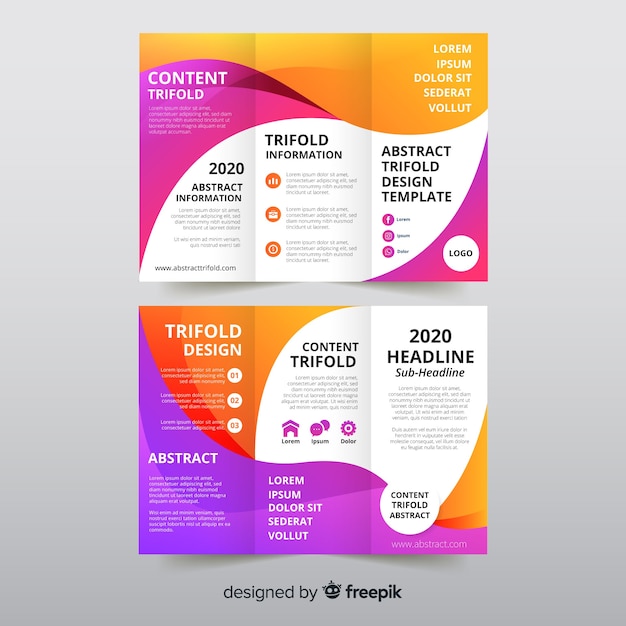 Abstract trifold brochure template | Free Vector