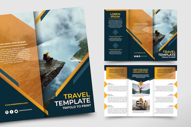 Abstract trifold brochure template | Free Vector