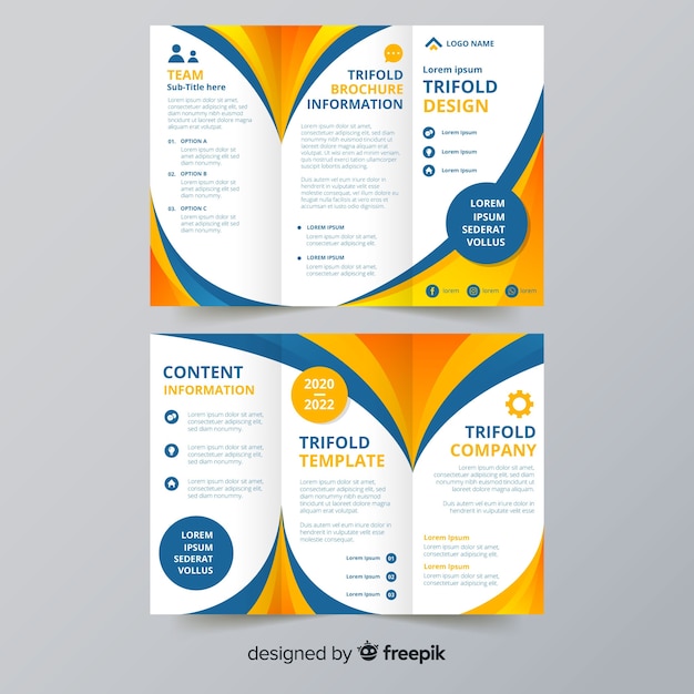 Abstract trifold flyer template | Free Vector