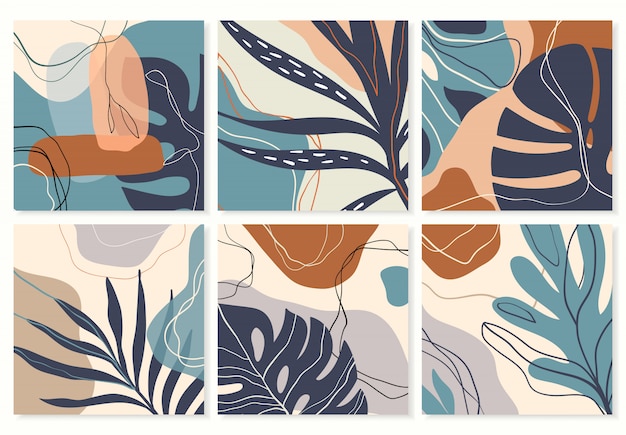 Premium Vector | Abstract tropical backgrounds collection