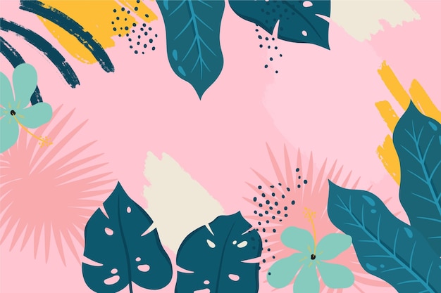 Free Vector | Abstract tropical leaves background