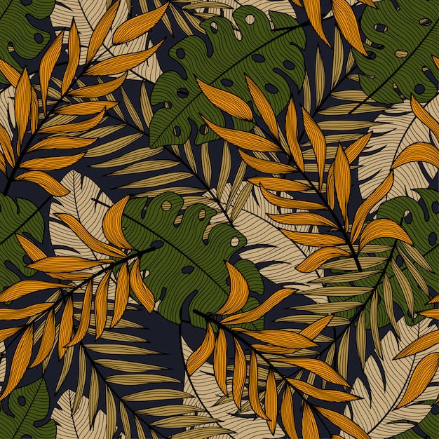 Premium Vector | Abstract tropical seamless pattern with beautiful ...