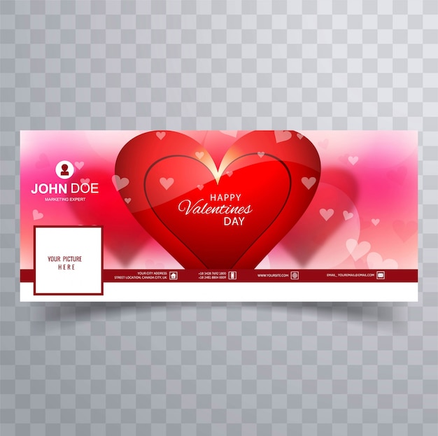 Abstract valentine\'s day facebook cover design\
illustration