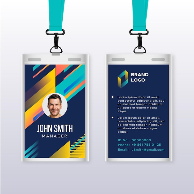 Free Vector Abstract vertical id card template