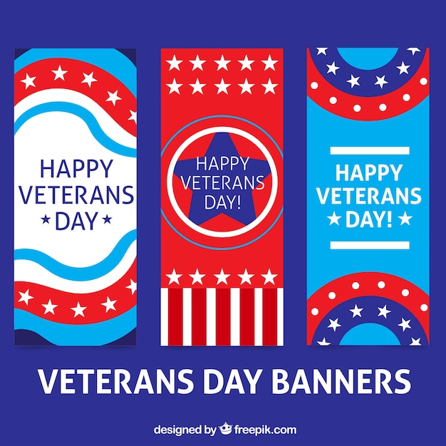 Abstract veterans day banners