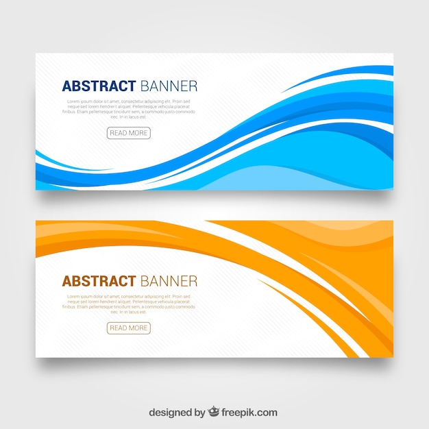 Abstract wave banners Premium Vector