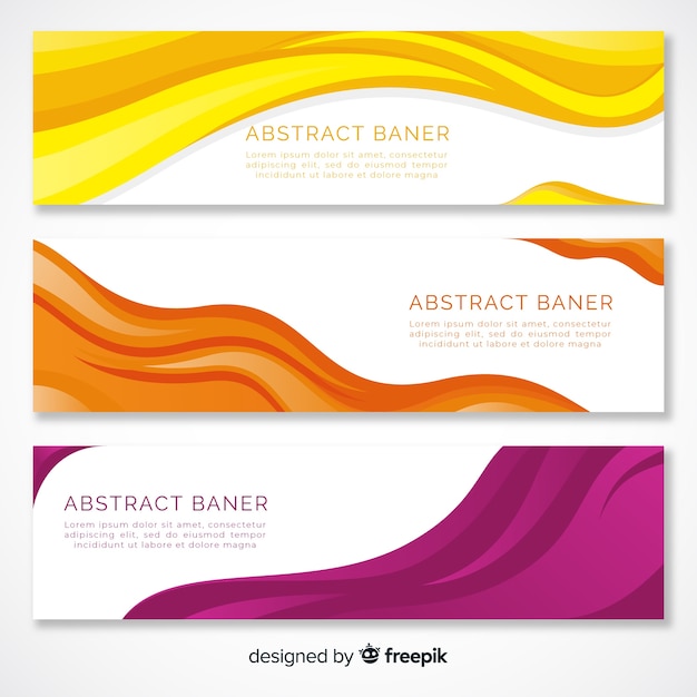 Abstract wave banners | Free Vector