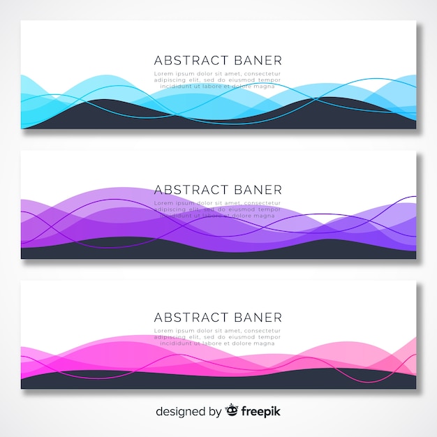 Abstract Wave Banners Free Vector