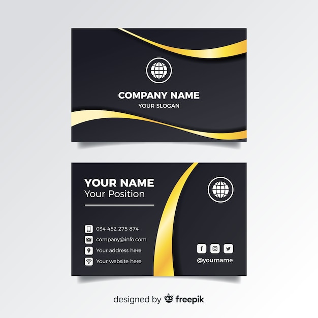wave business card template free word download