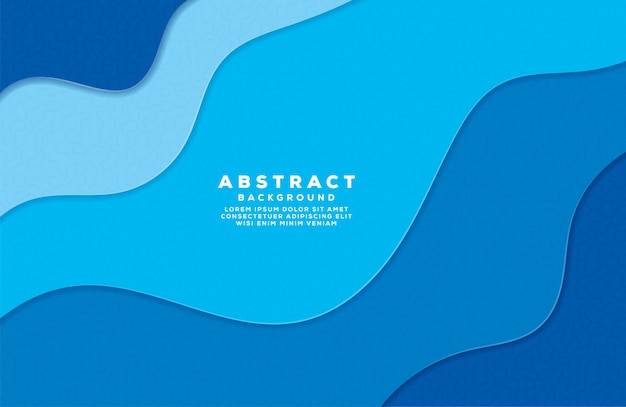 Abstract wave colorful background with paper cut style Premium Vector