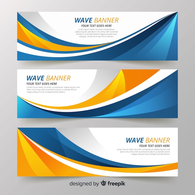Download Abstract waves banners | Free Vector