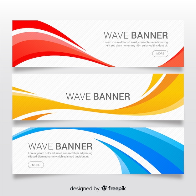 Free Vector | Abstract waves banners