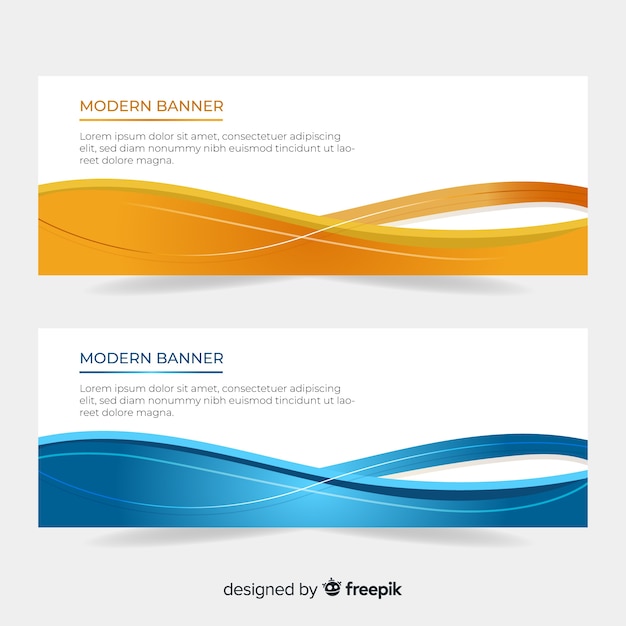 Free Vector | Abstract waves banners