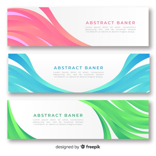 Free Vector | Abstract waves banners