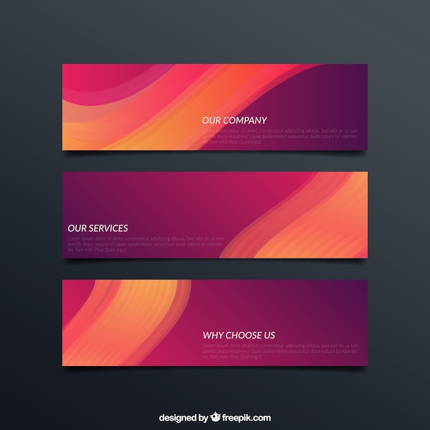 Abstract wavy banners Vector | Premium Download