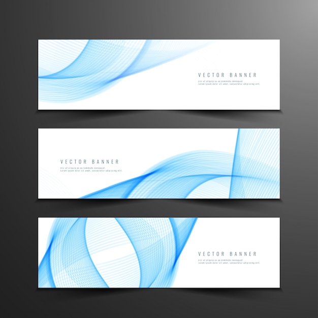 Abstract wavy blue banners | Premium Vector