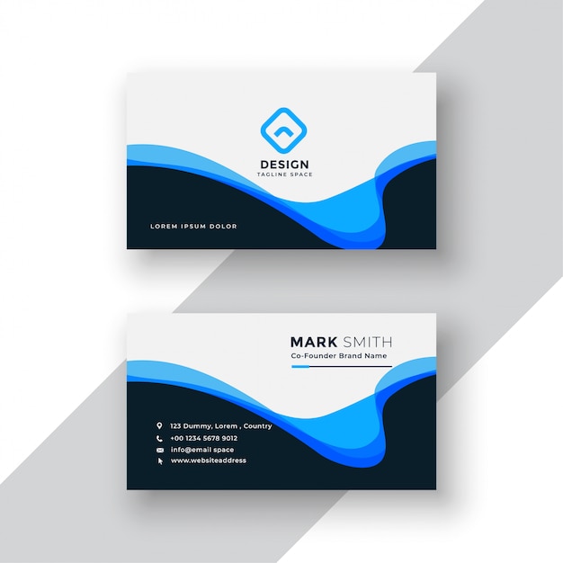 Abstract wavy business card design