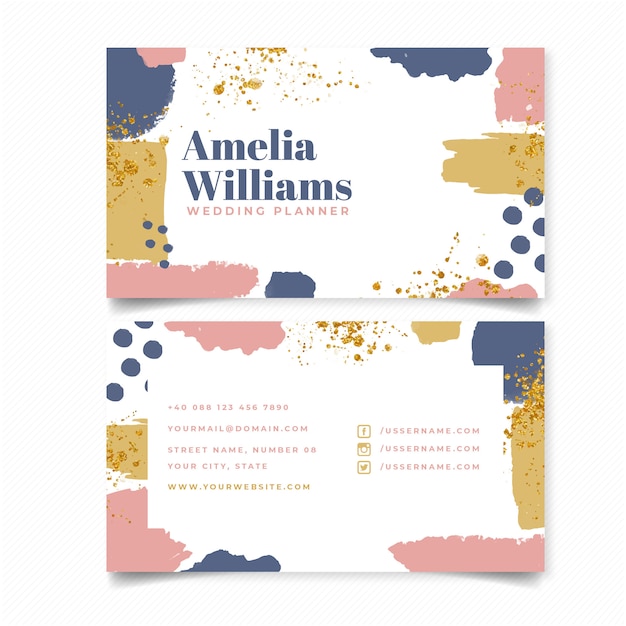 Download Premium Vector | Abstract wedding planner business card ...