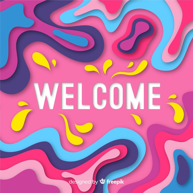 Abstract welcome composition with origami style Free Vector Abstract welcome composition with origami style Free Vector