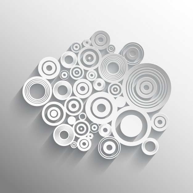 Abstract white and grey background with circles Vector ...