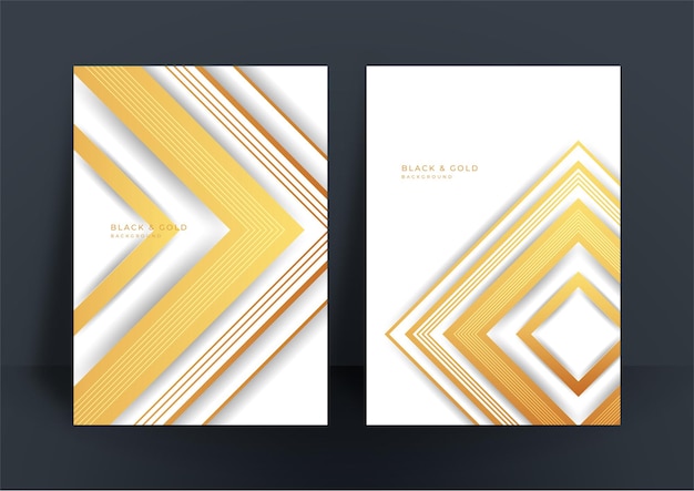 Premium Vector | Abstract white and gold cover design template ...