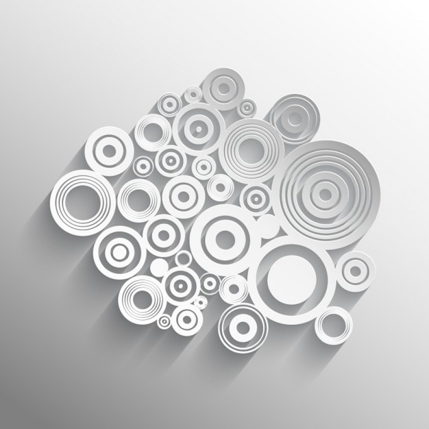 Abstract white and grey background with circles | Free Vector