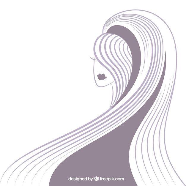 Abstract woman with long hair