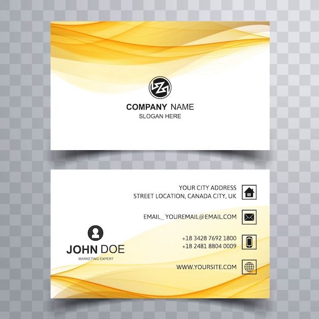 Abstract yellow corporate business card Vector | Free Download