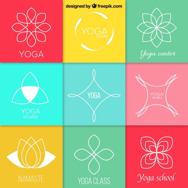 Abstract yoga logos