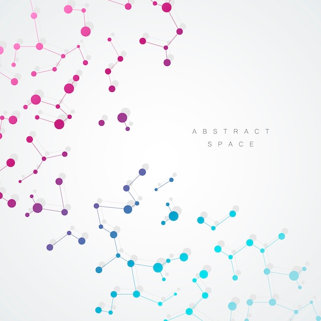 Abtract background with connected line and dots Premium Vector