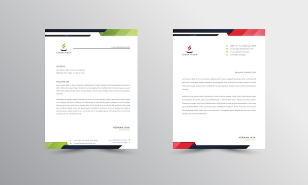 Abtract letterhead design modern business letterhead design template Premium Vector