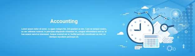 Premium Vector Accounting Audit Business Horizontal Web Banner With Copy Space