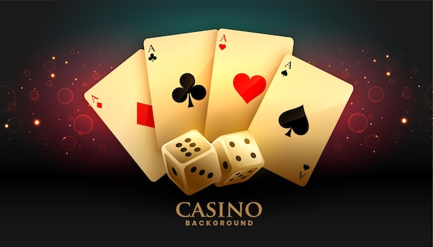Free Vector | Ace cards and dice casino background