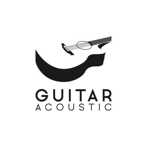 Premium Vector | Acoustic guitar logo retro hipster