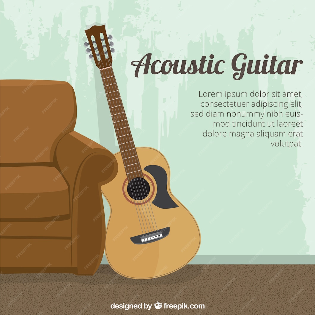 Premium Vector Acoustic guitar template