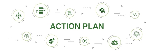 Premium Vector Action Plan Infographic Steps Circle Design