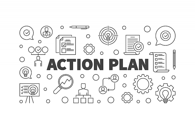 Premium Vector Action Plan Outline Illustration