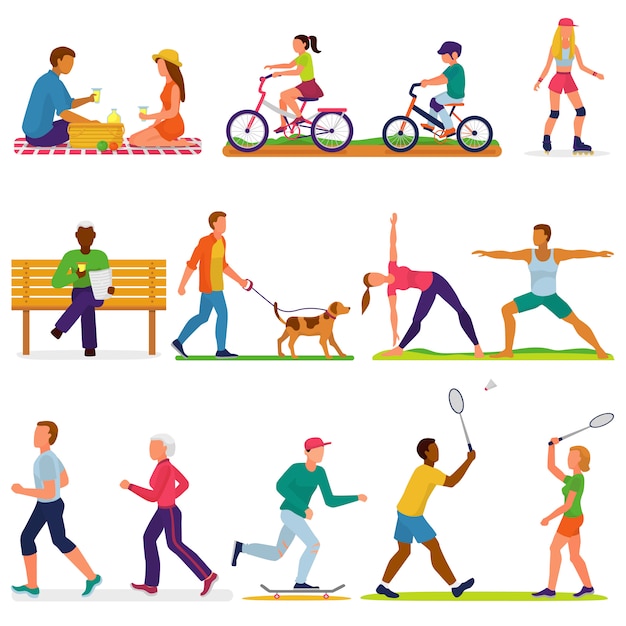 Premium Vector Active People Vector Woman Or Man Character In Sport