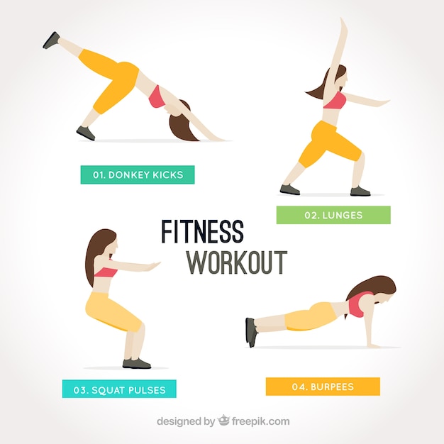Active woman doing fitness workout