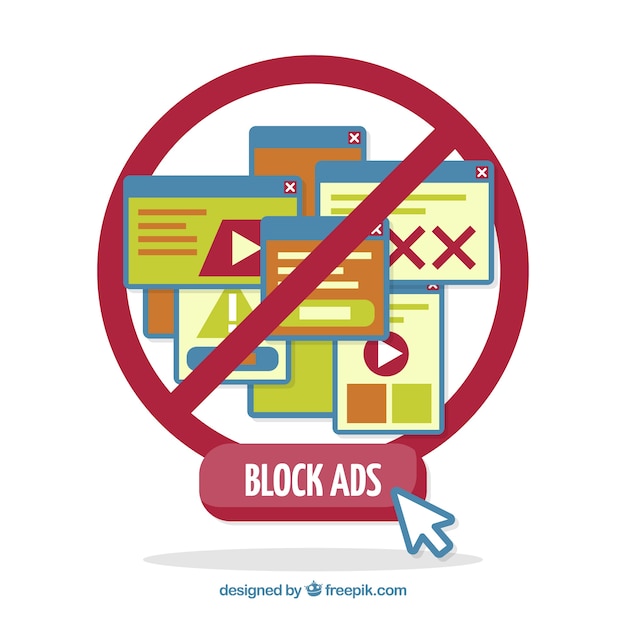  Ad  block concept with flat design Free Vector 