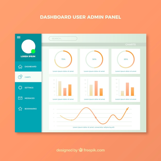 Download Free Download This Free Vector Admin Dashboard Panel With Gradient Style Use our free logo maker to create a logo and build your brand. Put your logo on business cards, promotional products, or your website for brand visibility.