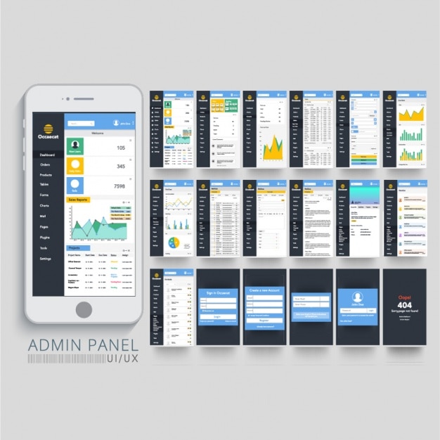 Premium Vector Admin Panel Of Mobile Application