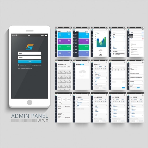 Premium Vector Admin panels of mobile app