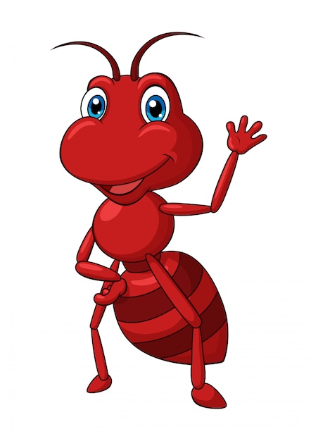 Premium Vector | Adorable ant waving hand cartoon