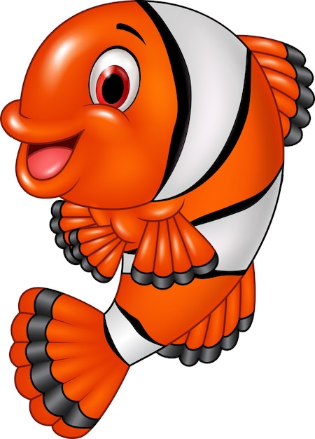 Adorable baby clown fish posing Vector | Premium Download