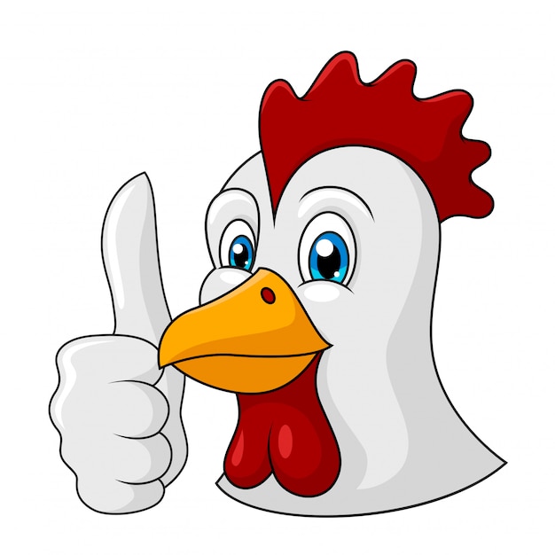 Premium Vector | Adorable chicken cartoon thumb up