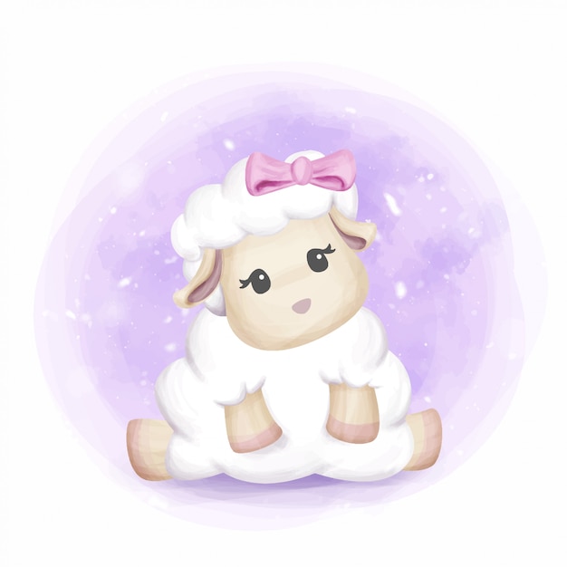 Download Premium Vector | Adorable cute baby sheep girl